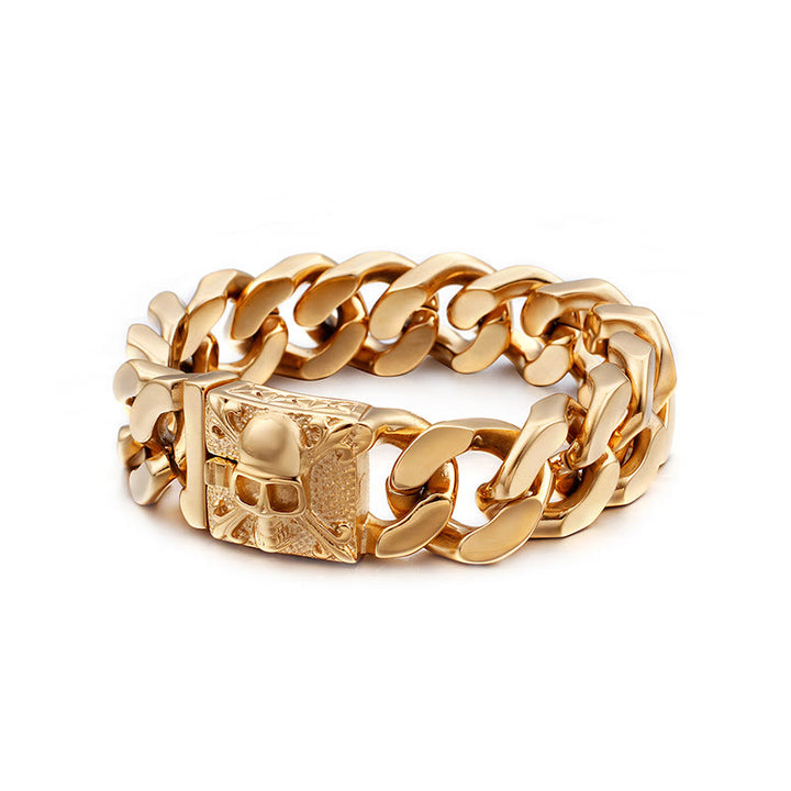 WorldNorse – Kubanisches Armband mit Totenkopfverschluss