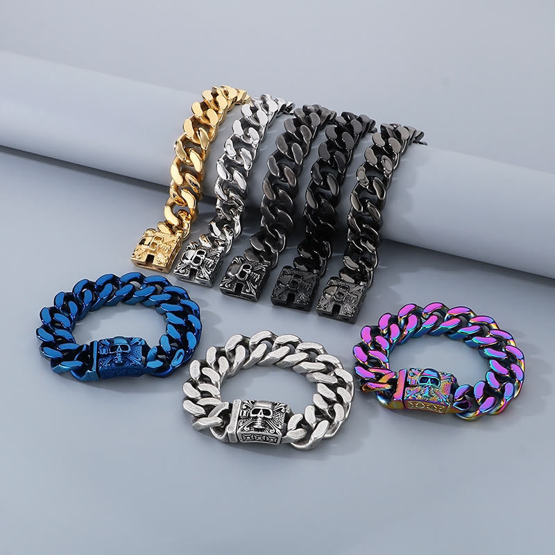 WorldNorse – Kubanisches Armband mit Totenkopfverschluss