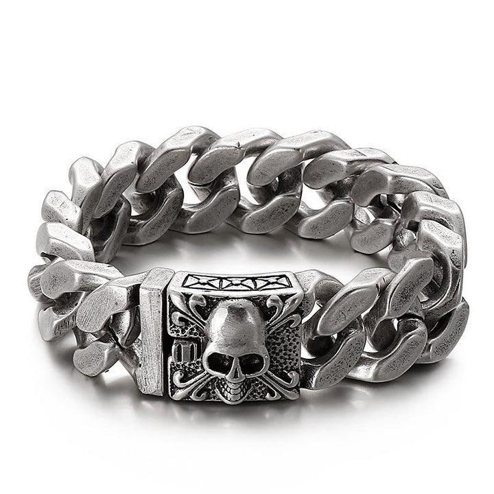WorldNorse – Kubanisches Armband mit Totenkopfverschluss
