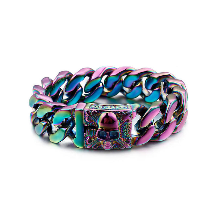 WorldNorse – Kubanisches Armband mit Totenkopfverschluss