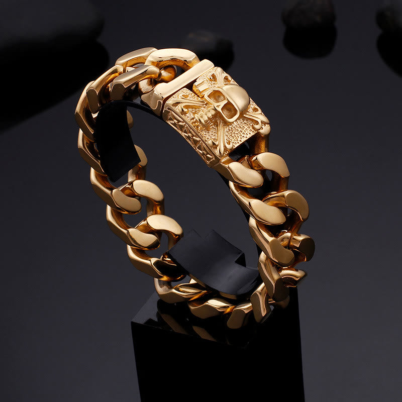WorldNorse – Kubanisches Armband mit Totenkopfverschluss