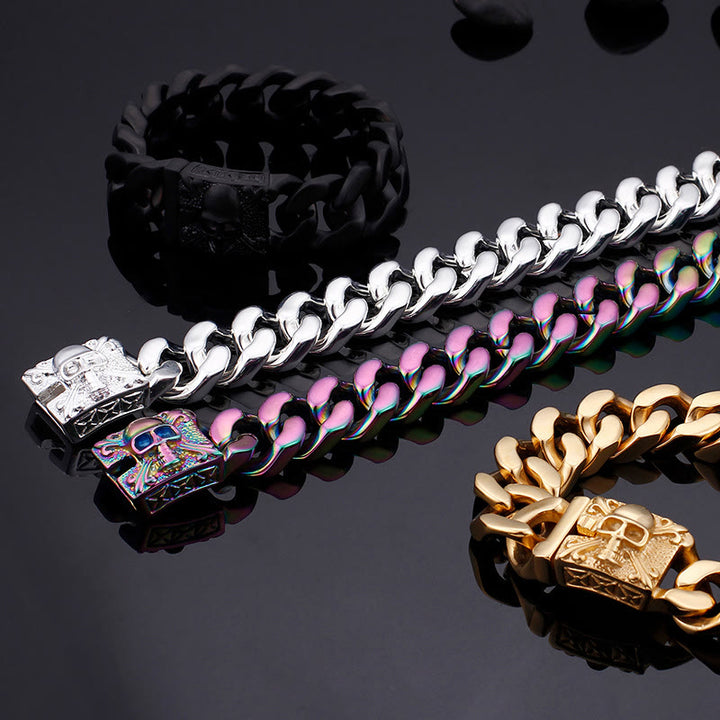 WorldNorse – Kubanisches Armband mit Totenkopfverschluss