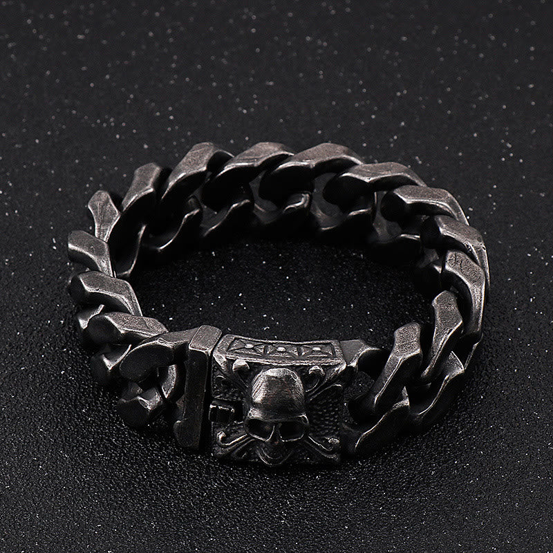 WorldNorse – Kubanisches Armband mit Totenkopfverschluss