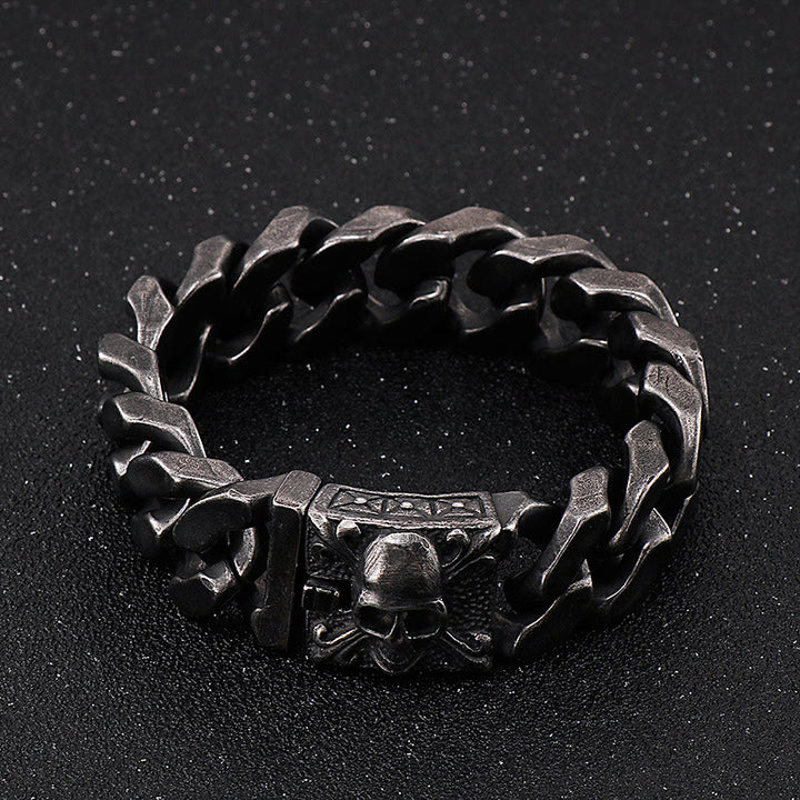 WorldNorse – Kubanisches Armband mit Totenkopfverschluss