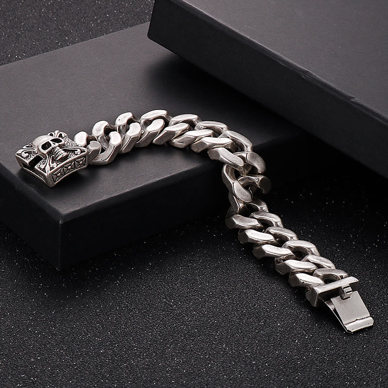 WorldNorse – Kubanisches Armband mit Totenkopfverschluss