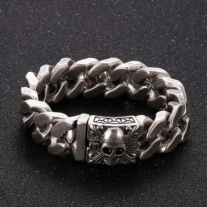 WorldNorse – Kubanisches Armband mit Totenkopfverschluss