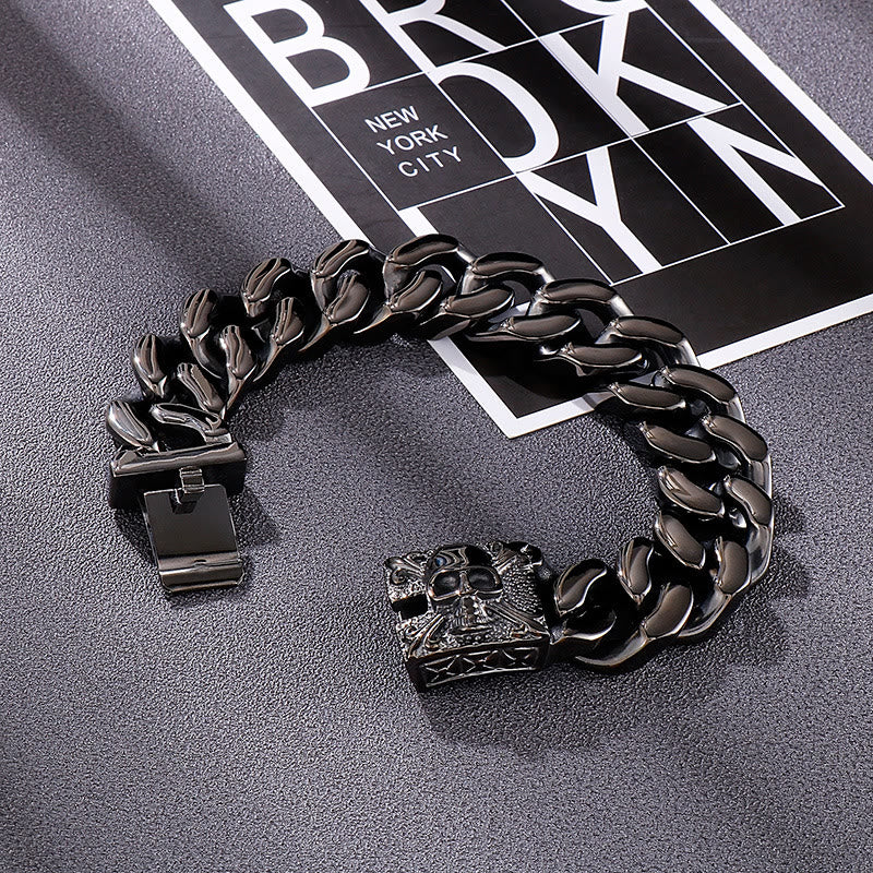 WorldNorse – Kubanisches Armband mit Totenkopfverschluss