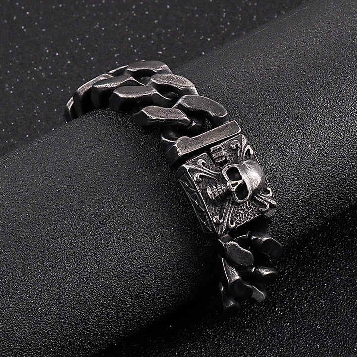 WorldNorse – Kubanisches Armband mit Totenkopfverschluss