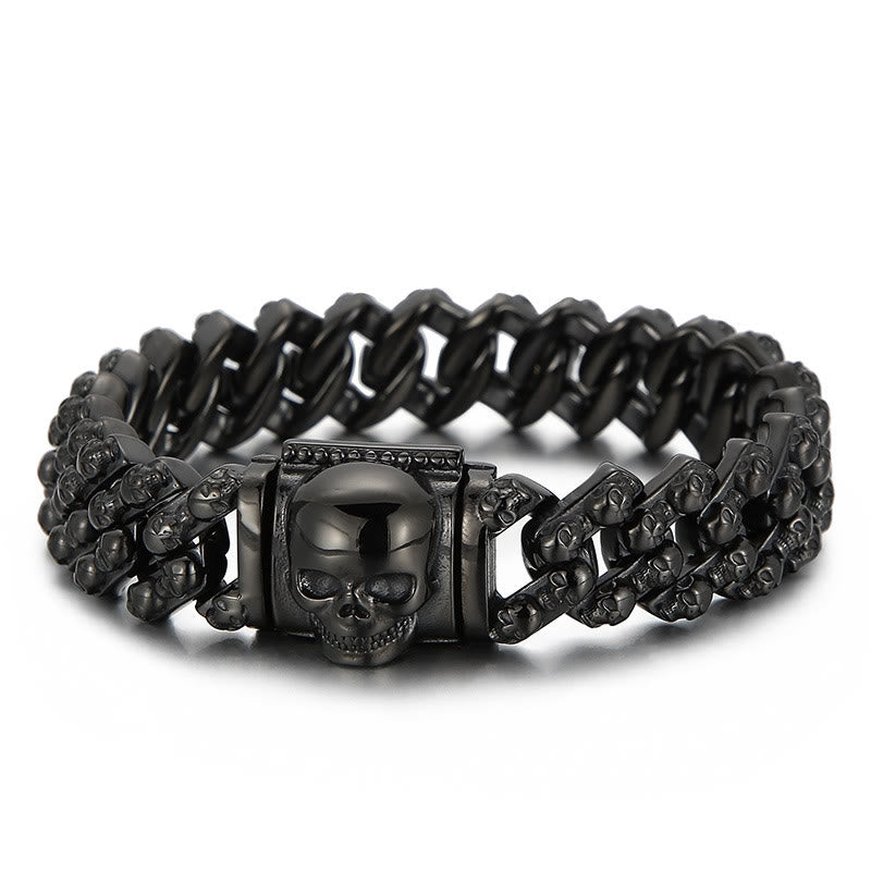 WorldNorse Punk Skelett Kopf Armband