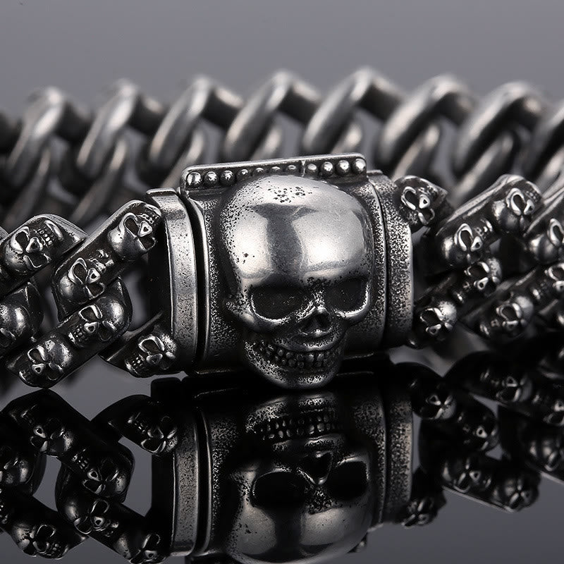WorldNorse Punk Skelett Kopf Armband
