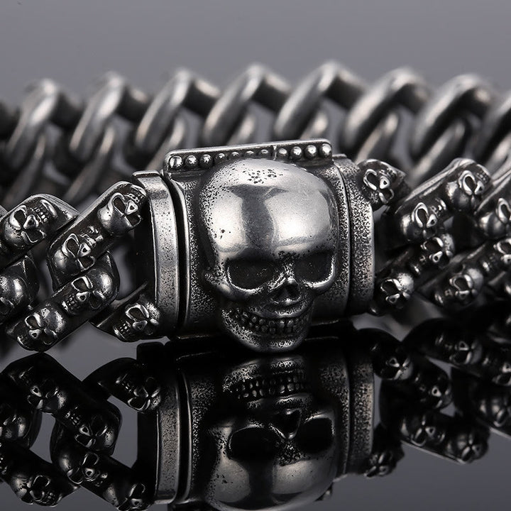 WorldNorse Punk Skelett Kopf Armband
