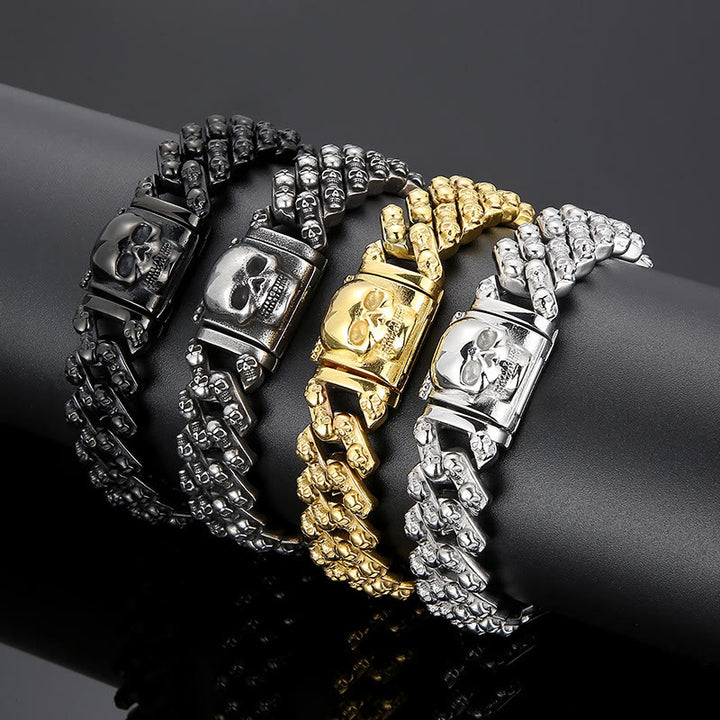 WorldNorse Punk Skelett Kopf Armband