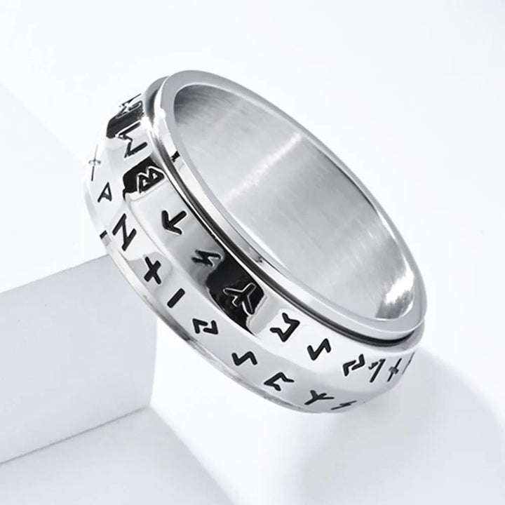 Drehbarer Titanring mit nordischer Rune
