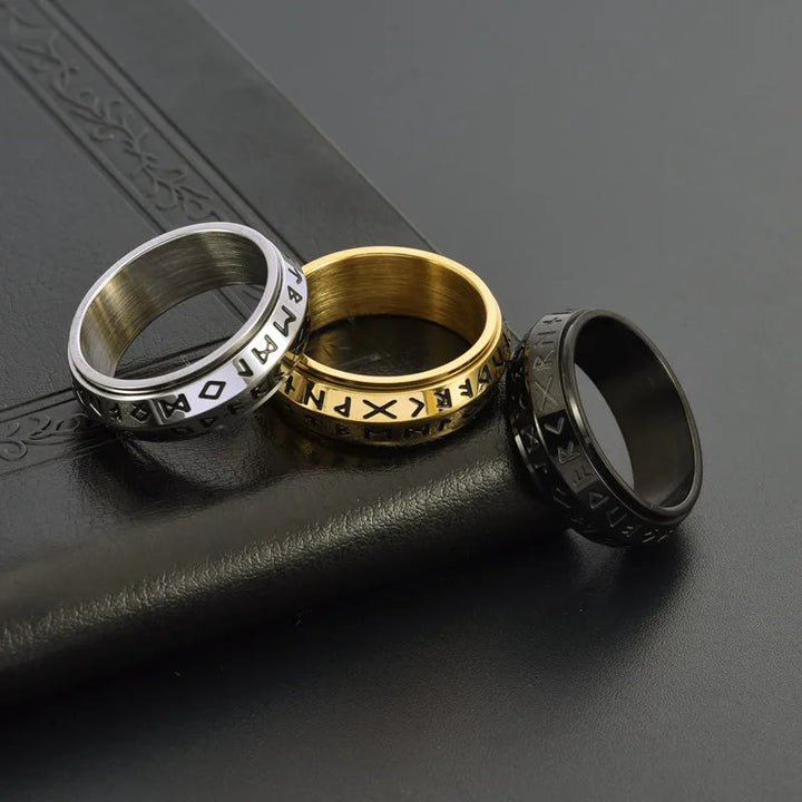 Drehbarer Titanring mit nordischer Rune