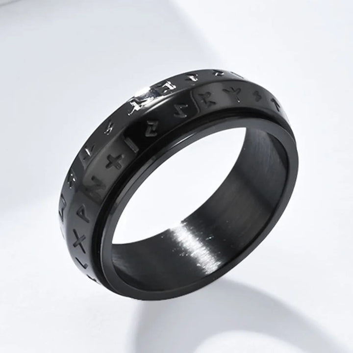 Drehbarer Titanring mit nordischer Rune