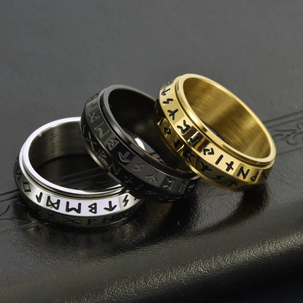 Drehbarer Titanring mit nordischer Rune