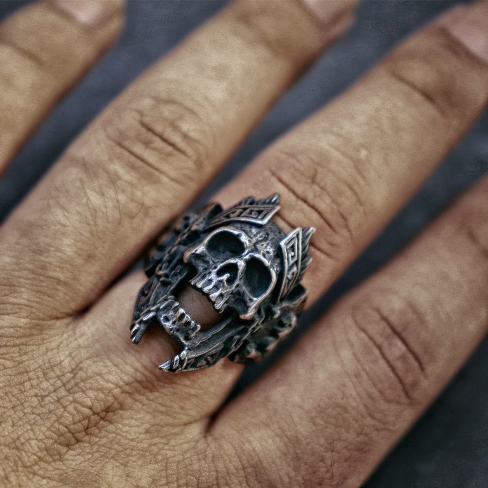 WorldNordischer Gott des Krieges Ares Totenkopfring