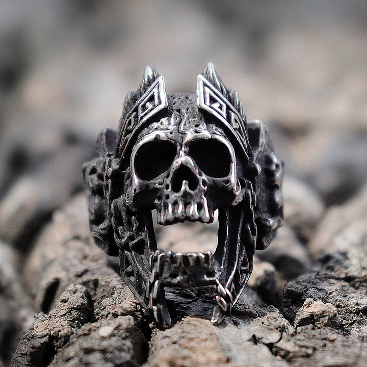 WorldNordischer Gott des Krieges Ares Totenkopfring