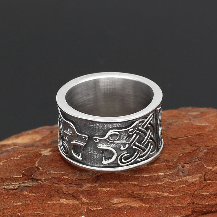 WorldNorse Viking Celtic Open Mouth Wilder Wolf Ring