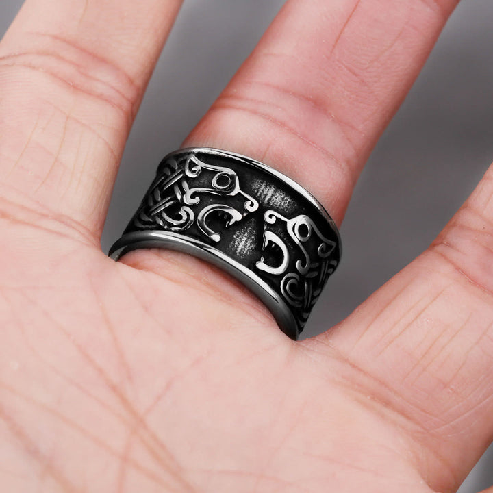 WorldNorse Viking Celtic Open Mouth Wilder Wolf Ring
