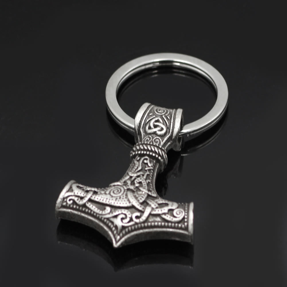 WorldNorse Thors Hammer Schlüsselanhänger - Silber - image 1