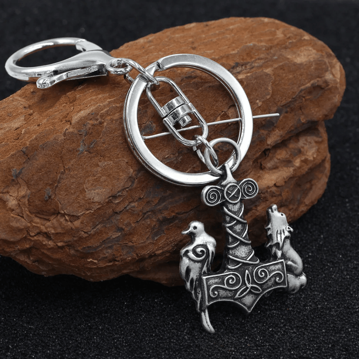 WorldNorse Odin Wolf und Raven Schlüsselanhänger