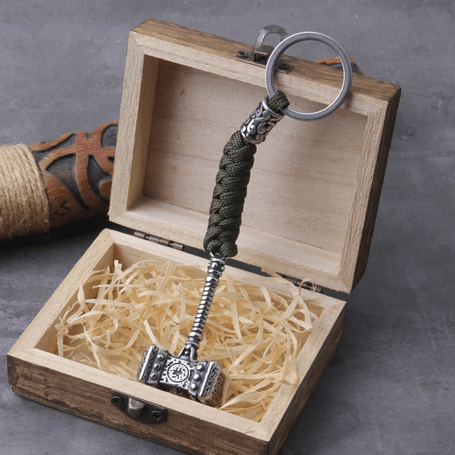 WorldNorse Vikings Thors Hammer Survival-Seil Schlüsselanhänger