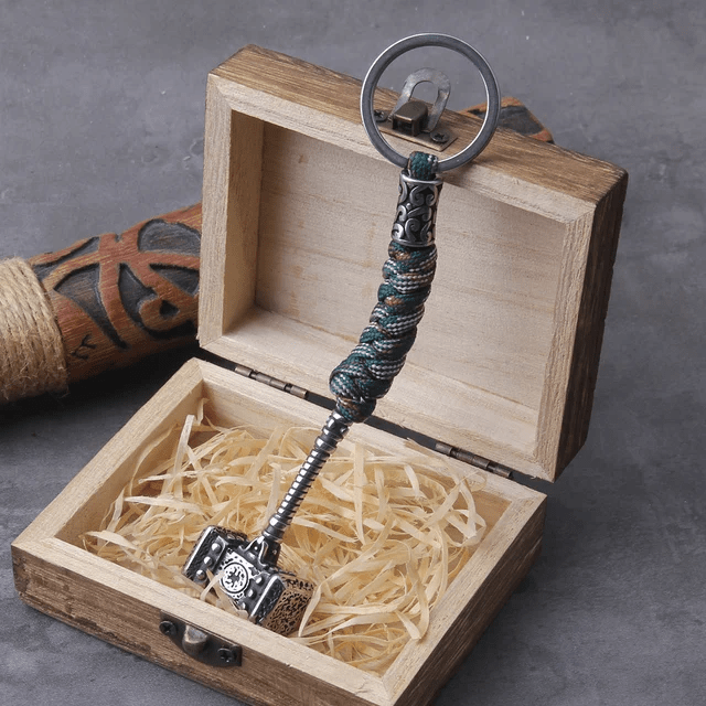 WorldNorse Vikings Thors Hammer Survival-Seil Schlüsselanhänger
