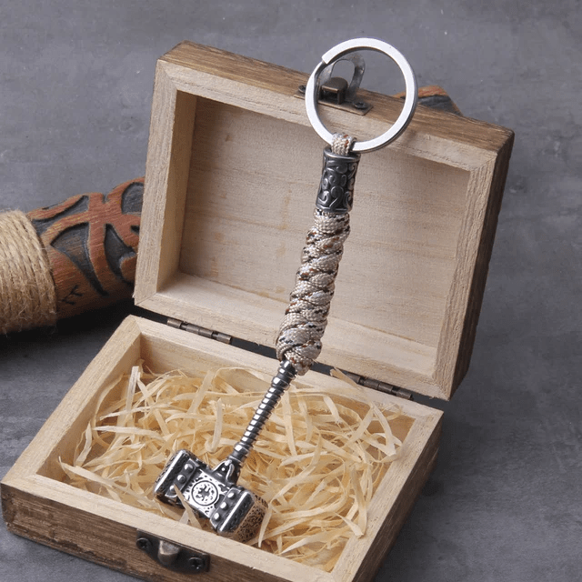 WorldNorse Vikings Thors Hammer Survival-Seil Schlüsselanhänger
