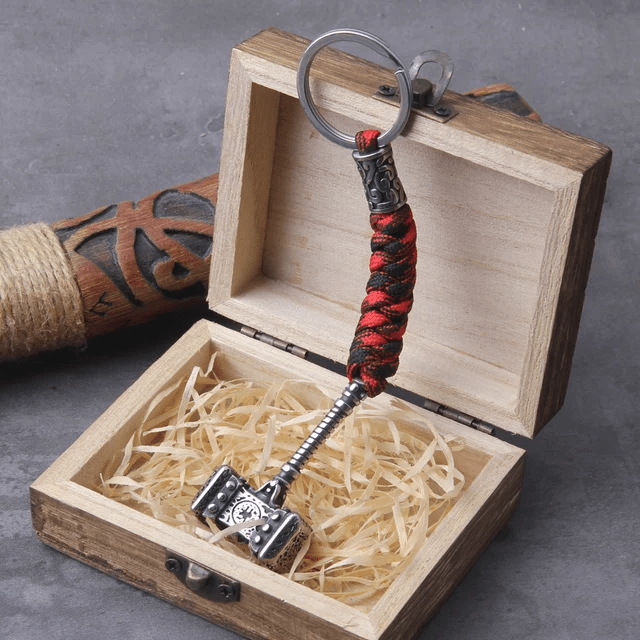 WorldNorse Vikings Thors Hammer Survival-Seil Schlüsselanhänger
