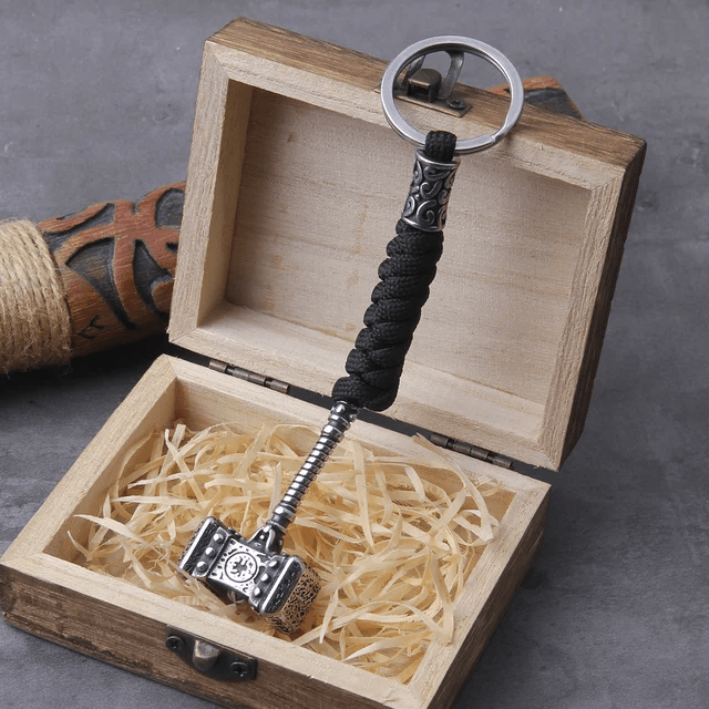WorldNorse Vikings Thors Hammer Survival-Seil Schlüsselanhänger