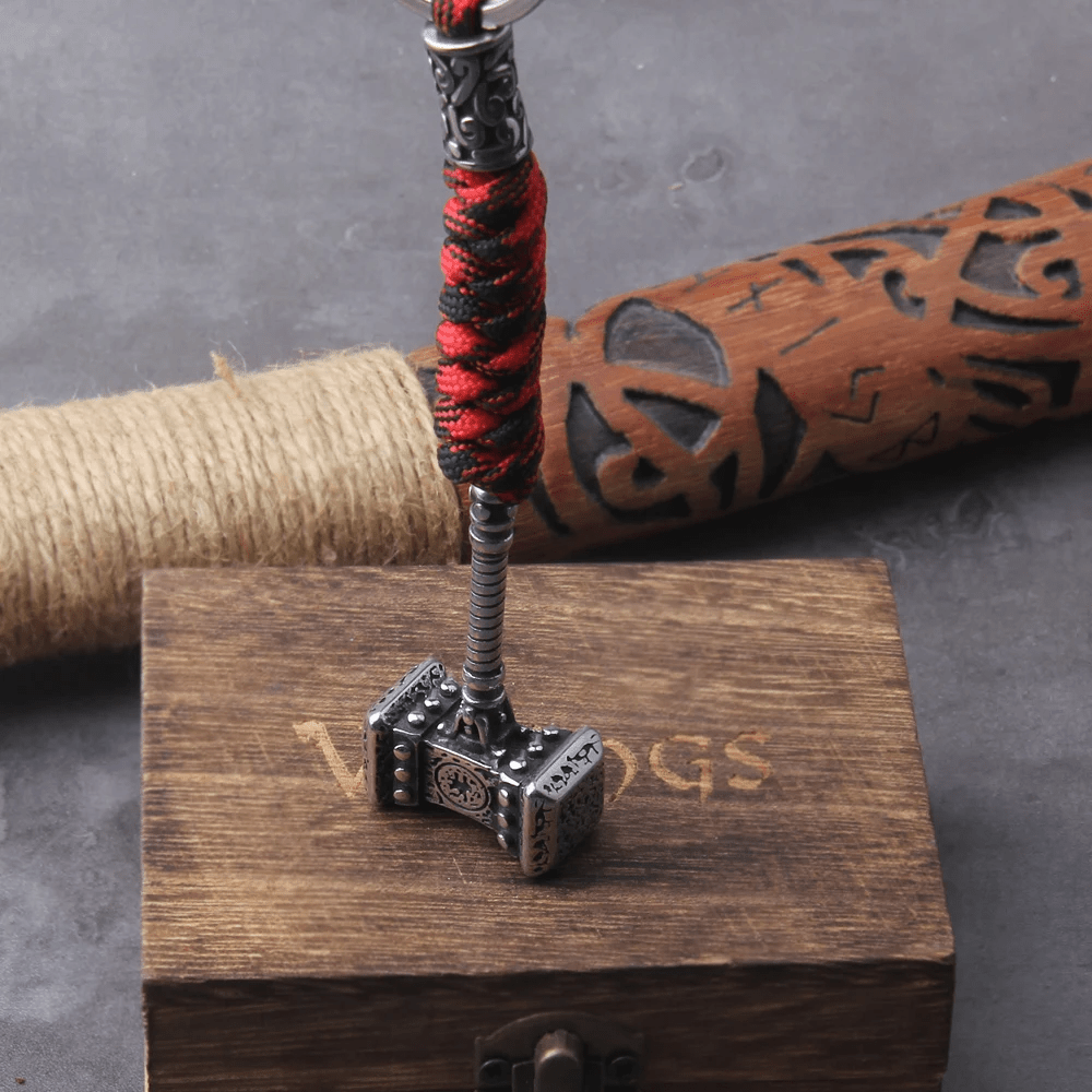 WorldNorse Vikings Thors Hammer Survival-Seil Schlüsselanhänger