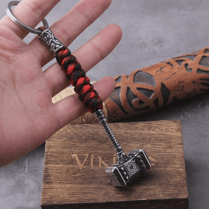 WorldNorse Vikings Thors Hammer Survival-Seil Schlüsselanhänger