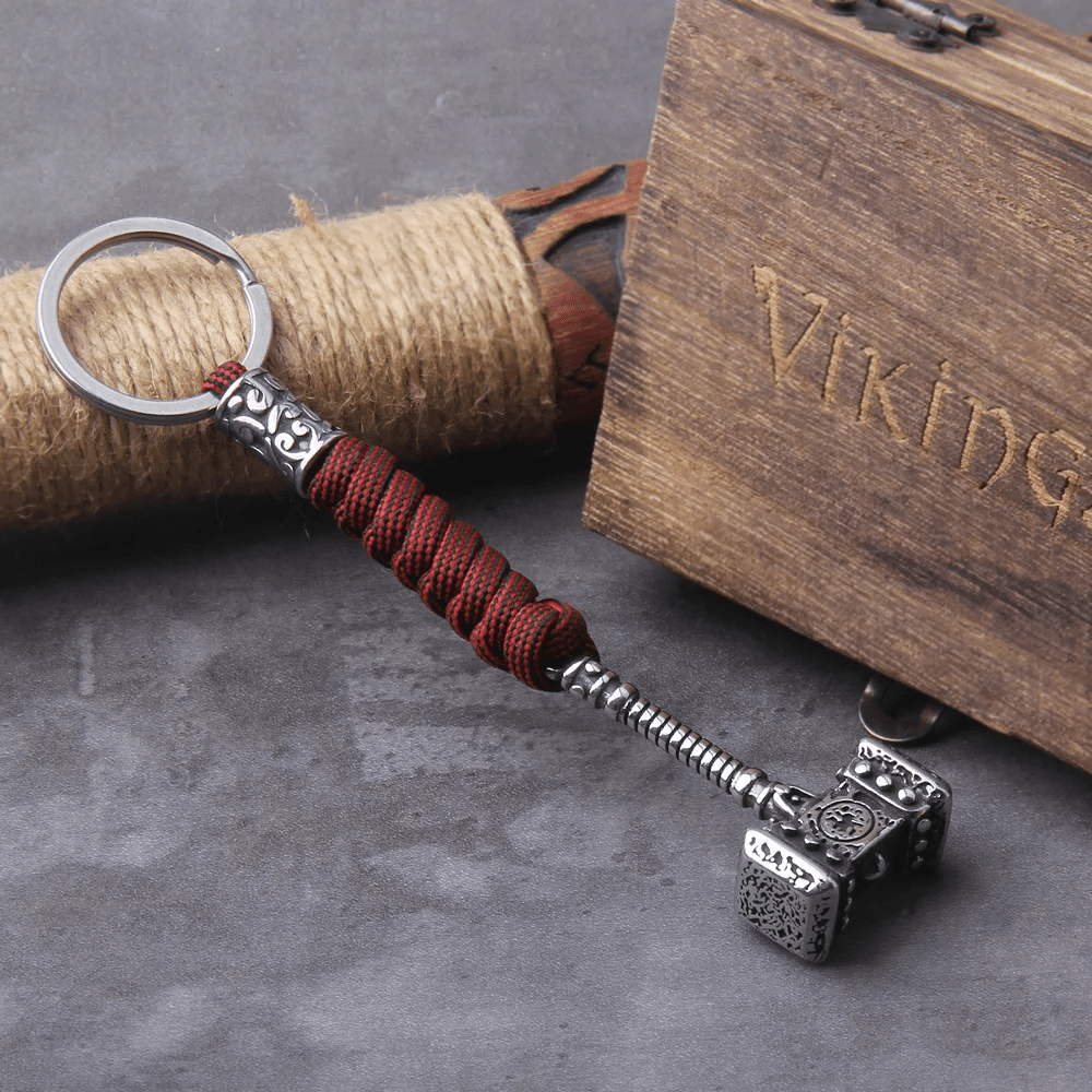 WorldNorse Vikings Thors Hammer Survival-Seil Schlüsselanhänger