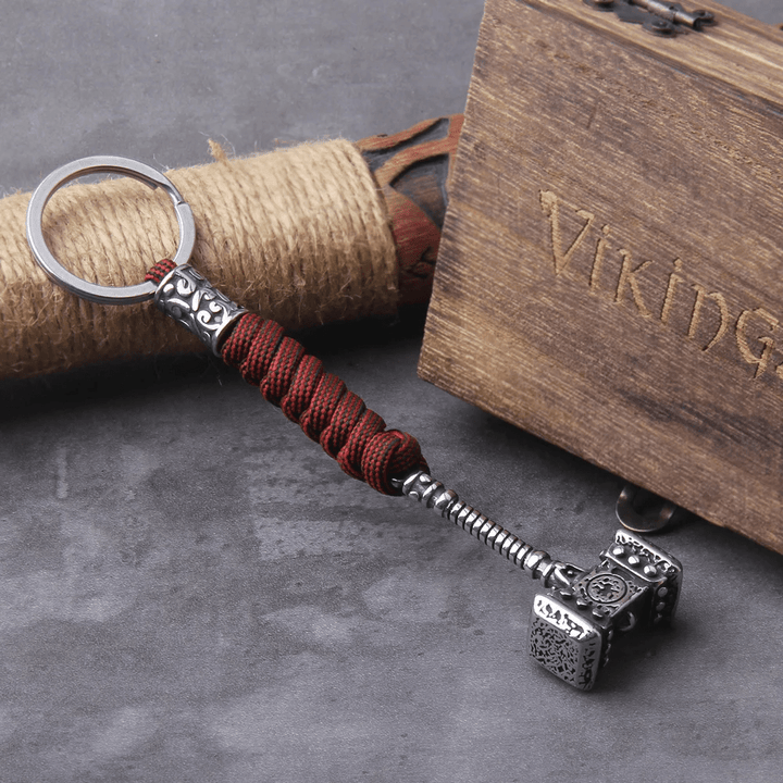 WorldNorse Vikings Thors Hammer Survival-Seil Schlüsselanhänger