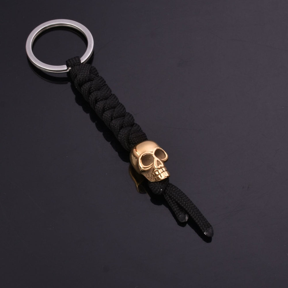 WorldNorse Totenkopf Fallschirmseil Schlüsselanhänger - Gold - image 1