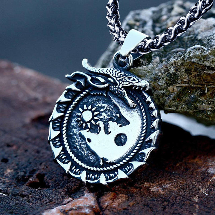 WeltNordische Halskette mit Jormungandr Anhänger