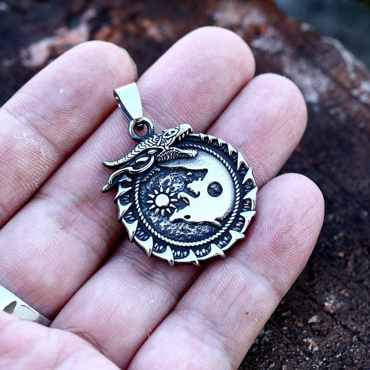 WeltNordische Halskette mit Jormungandr Anhänger