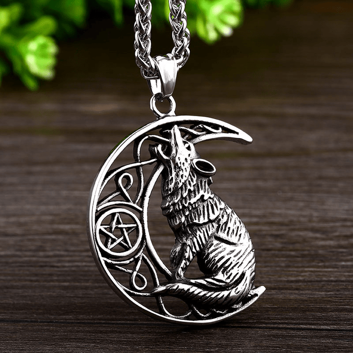 WorldNorse Wolf -Halbmond-Halskette