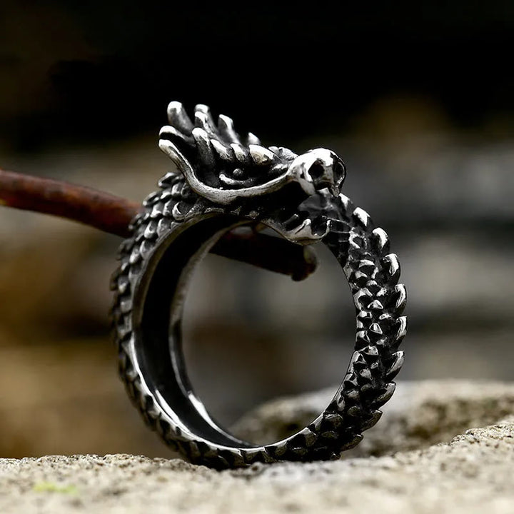 WorldNorse Drachenring aus Edelstahl