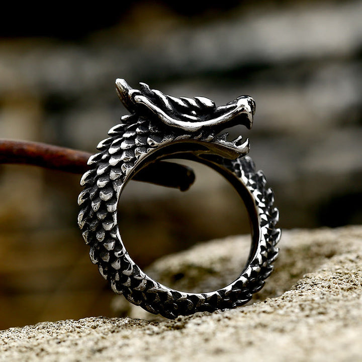 WorldNorse Drachenring aus Edelstahl