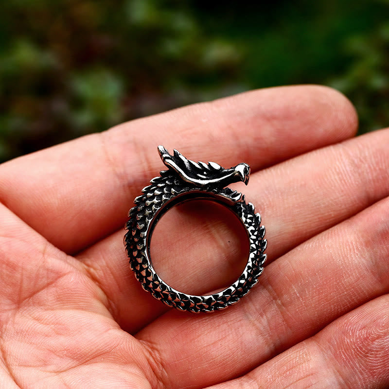 WorldNorse Drachenring aus Edelstahl