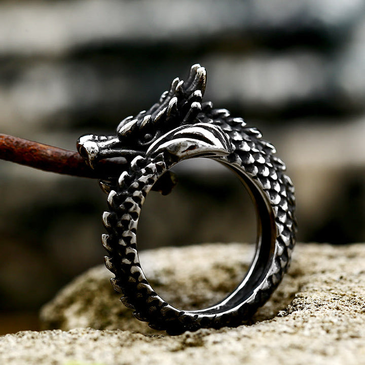 WorldNorse Drachenring aus Edelstahl