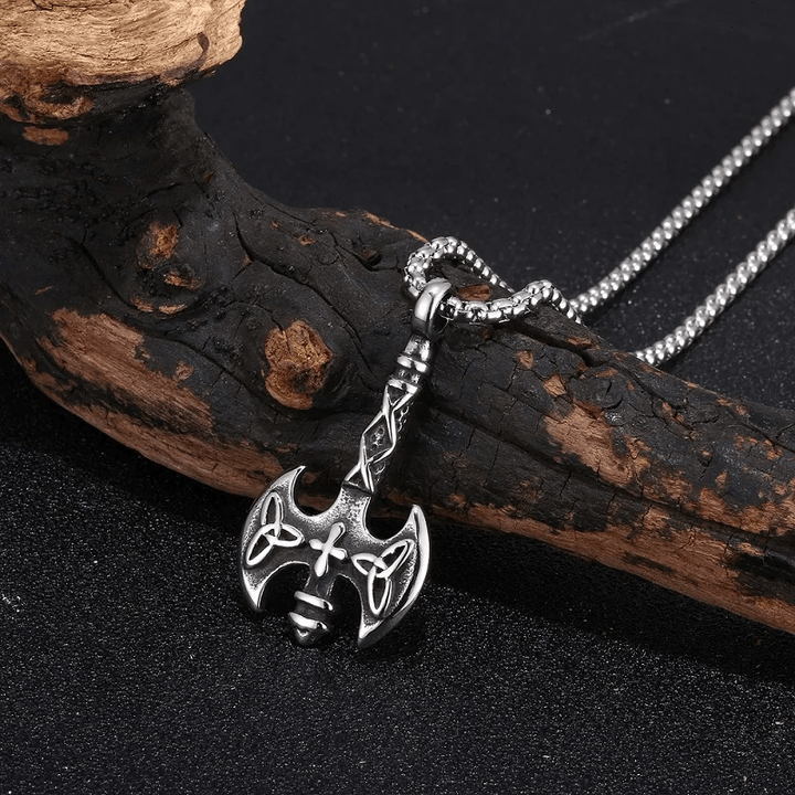 WorldNorse Wikinger Axt mit Triquetra Halskette
