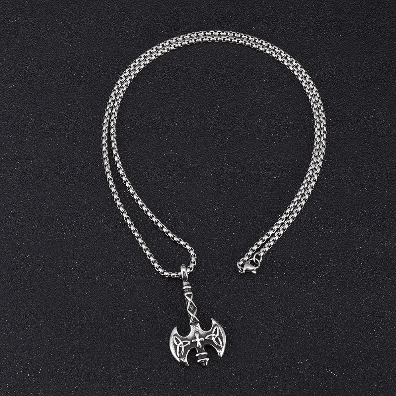WorldNorse Wikinger Axt mit Triquetra Halskette