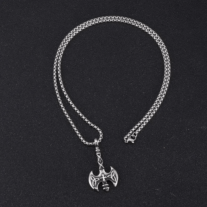 WorldNorse Wikinger Axt mit Triquetra Halskette