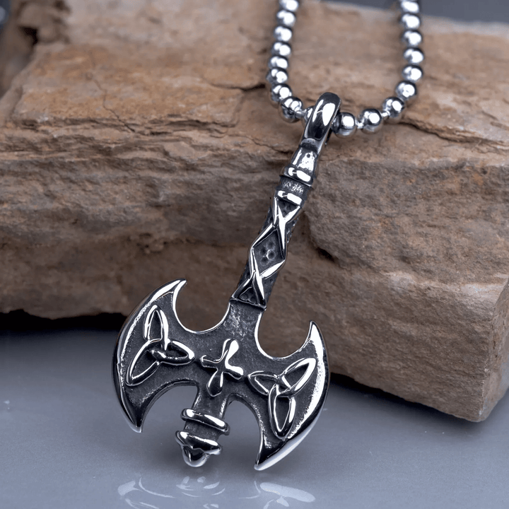 WorldNorse Wikinger Axt mit Triquetra Halskette