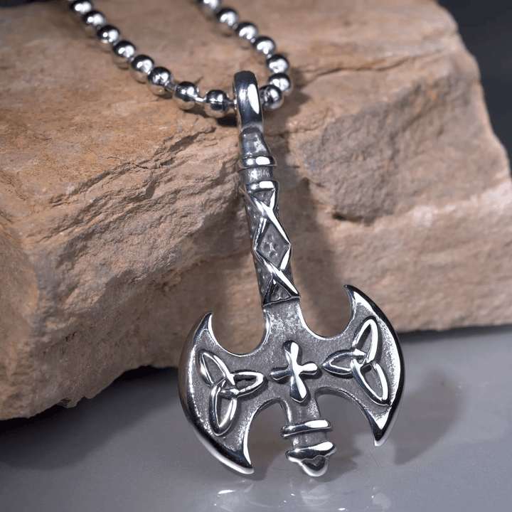WorldNorse Wikinger Axt mit Triquetra Halskette