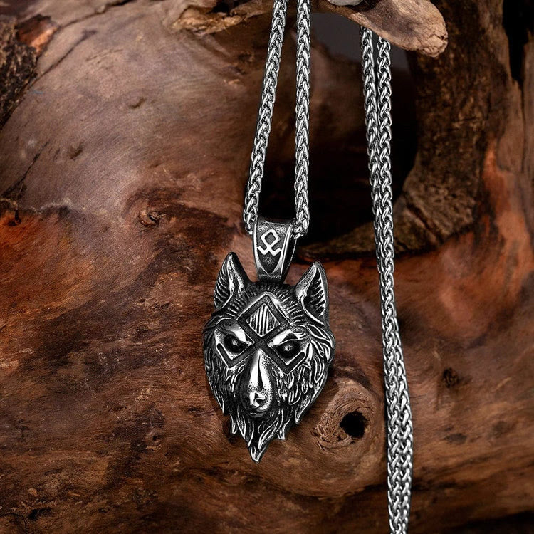 WorldNorse Viking Wolf Kopf - Fenrir Halskette