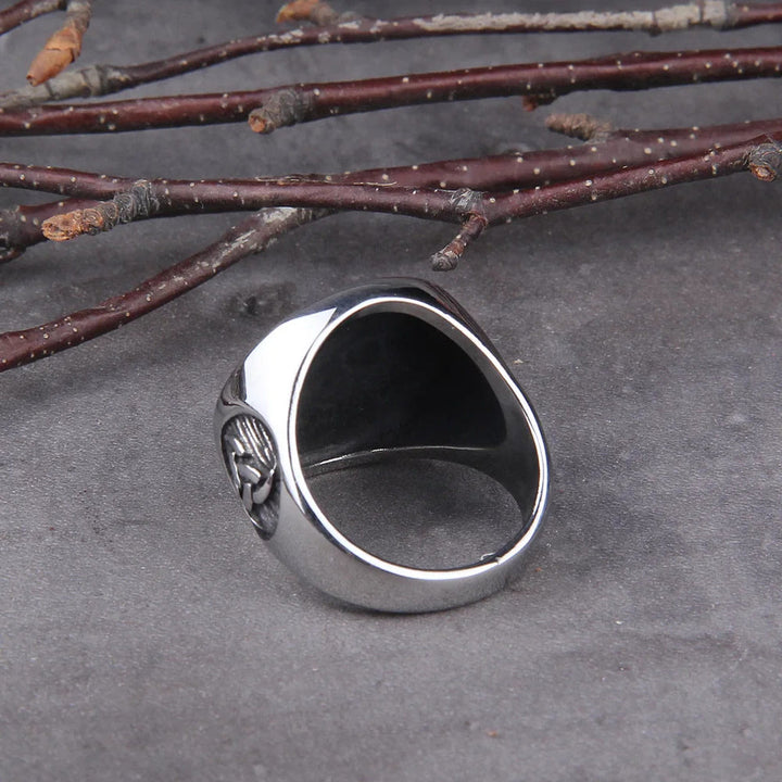 WorldNordischer Ring mit dem dreifachen Horn von Odin, Yggdrasil